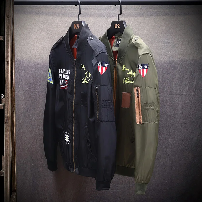 MA 1Military байкерская куртка мужская Осенняя мода Slim Fit пилот детская верхняя одежда