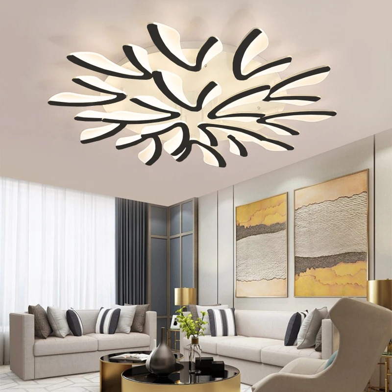 

Черно-белый светодиодный потолочный светильник v-образной формы для гостиной, спальни, столовой, черный белый потолочный светильник