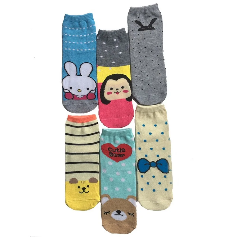REFJJ женские носки забавные милые Мультяшные фрукты медвежонок щенок обезьяна