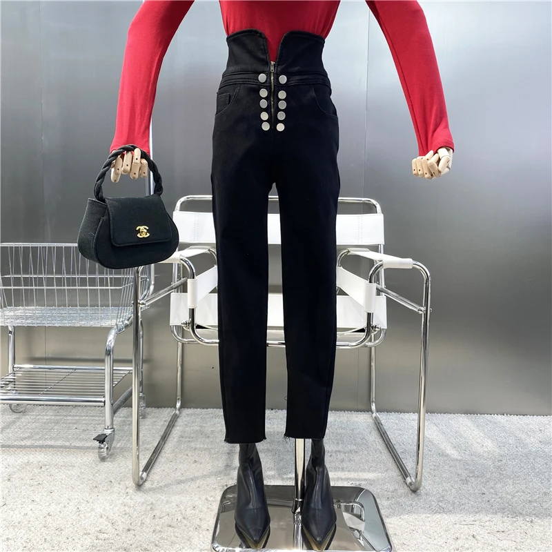 

Узкие эластичные джинсы, модные Универсальные облегающие леггинсы с плюшевой подкладкой и высокой талией