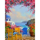 Алмазная живопись 5D сделай сам, квадратнаякруглая картина с изображением пейзажа, морского побережья, красивого стола, вышивка крестиком, украшение в подарок, FH297