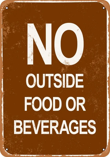 

12x8 Inches Metal Sign No Outside Food Or Beverages Wall Decor