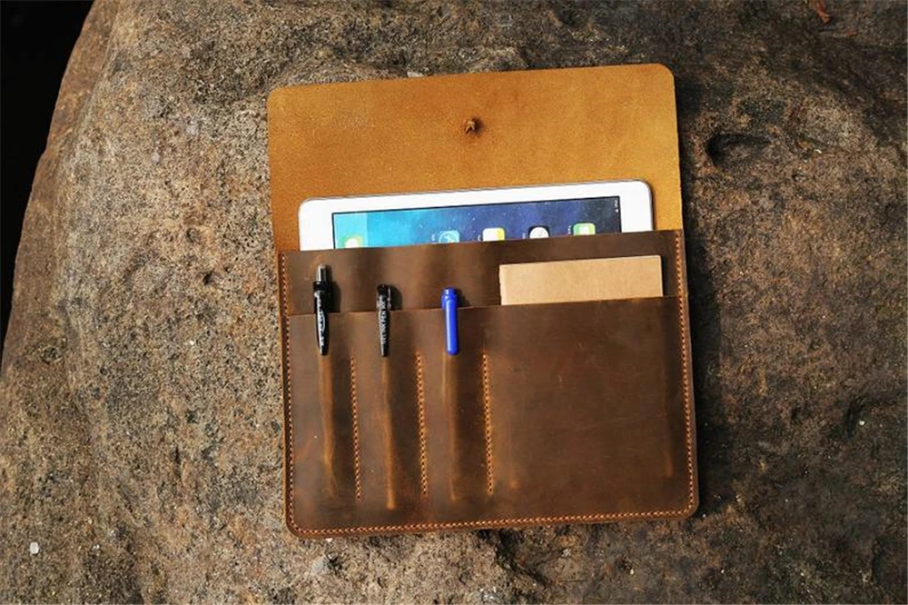 Personalized Genuine Leather Ipad Case Portfolio Bags Sleeve For New Pro 10.5 11 12.9 | Компьютеры и офис