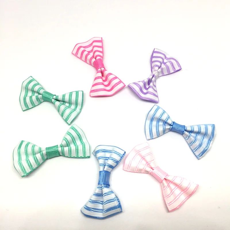 

40pcs Bow Tie Headwear Applique Cloth Patches for DIY Craft/Clothes/Hairpin/Wedding Decoration 22*37mm C24