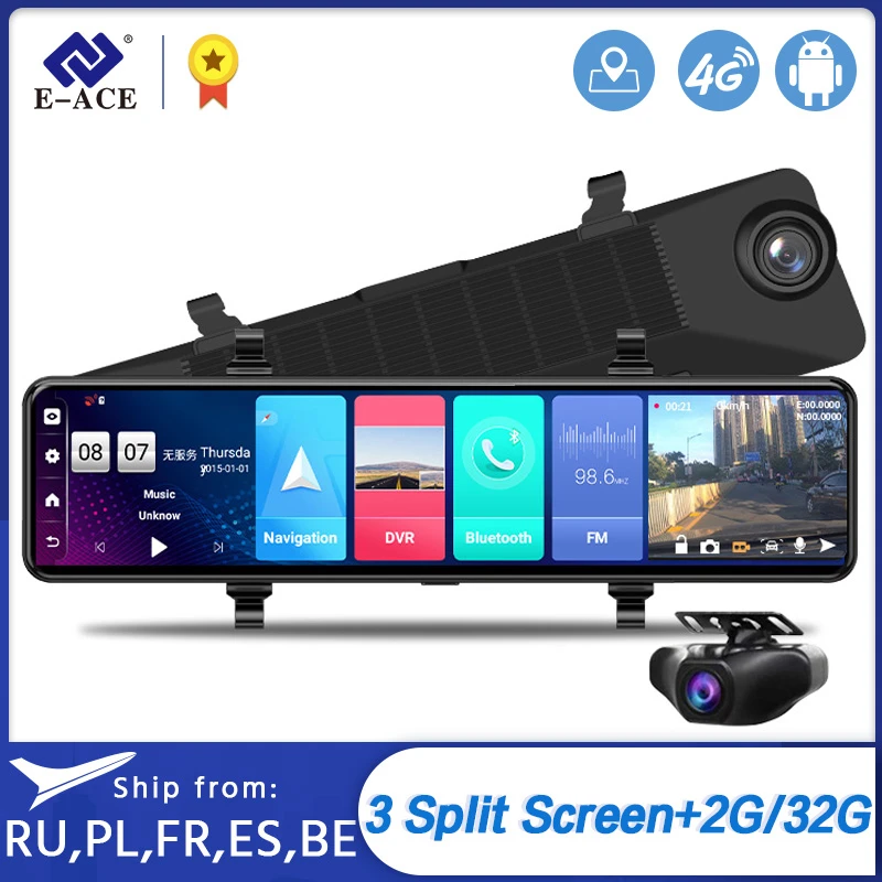Зеркало заднего вида с GPS навигацией ADAS FHD 1080P 12 " 4G Android 8 1 WiFi|Видеорегистраторы| |