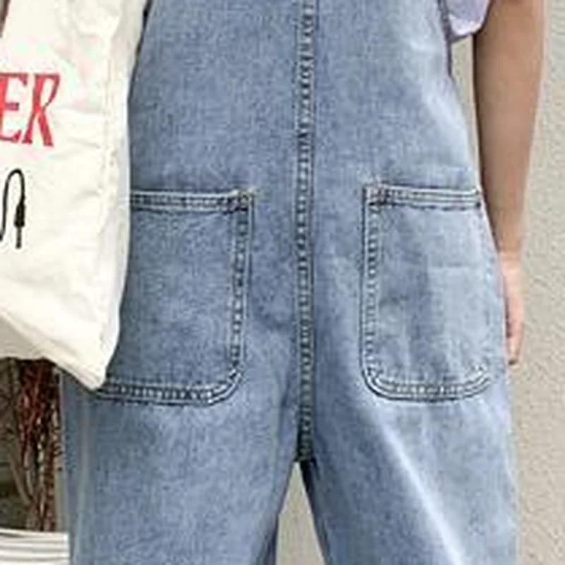 

Jumpsuits Women Jeans Jumpsuit Female Fashion Vintage Cuffs Solid New Summer Tops Trousers Ins Cool Monos Mujer Elegante Chic