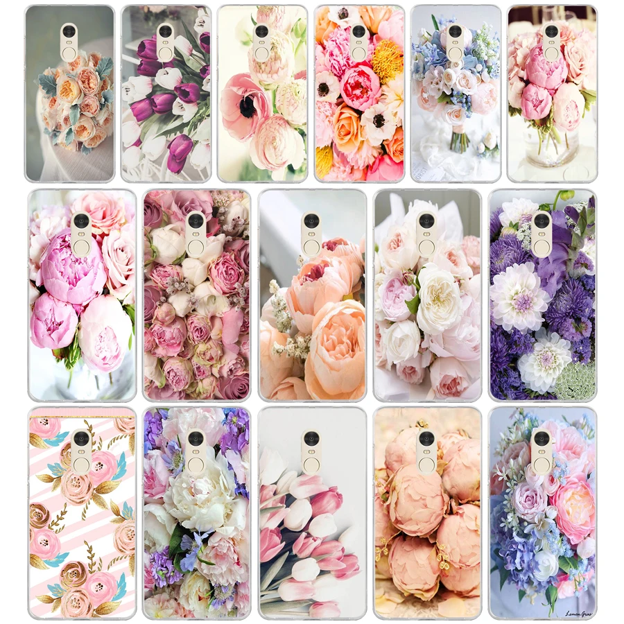 Чехол 116FG с рисунком пиона изящный Цветок Мягкий Силиконовый ТПУ чехол для