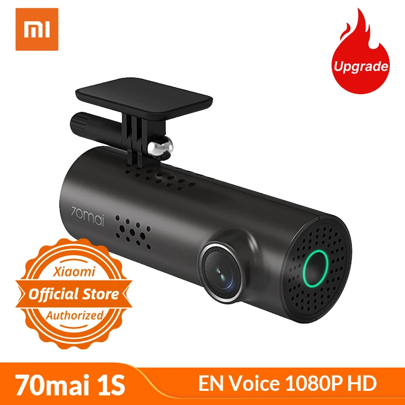 Xiaomi 70mai Автомобильный видеорегистратор 1S Smart WiFi-DVR 130 градусов Беспроводная камера 1080P HD ночная версия g-сенсор диктофон английский голос