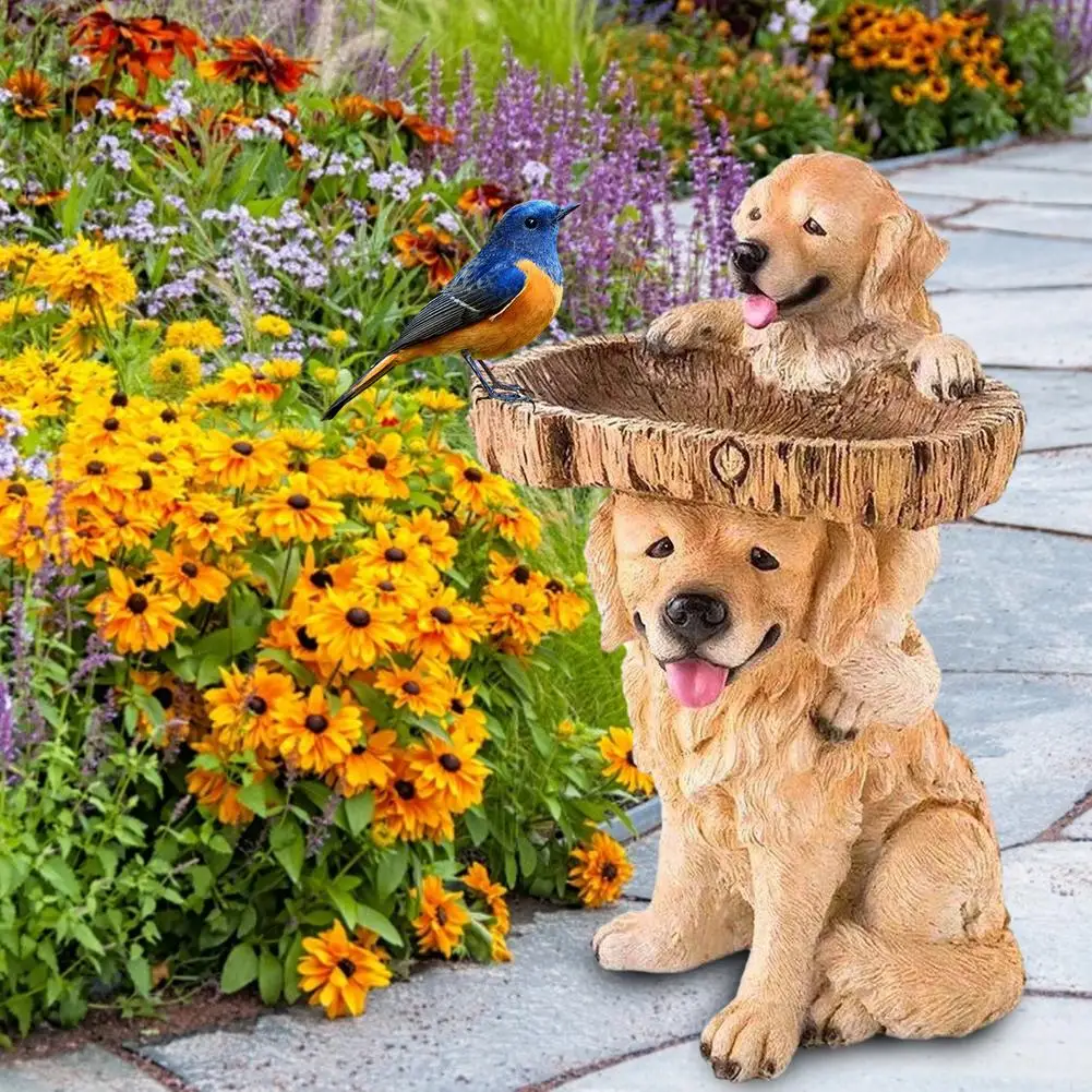 

Garden Resin Bird Feeder Drinking Tool Decorative Craft Bat Decoration Wild Seed Feeder Feeding Tool Outdoor Supplies Pet Birds