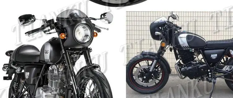 Universal Motorcycle Windshield 7" Headlight Fairing Screen Retro Cafe Racer Style Drag Racing Custom Chopper |