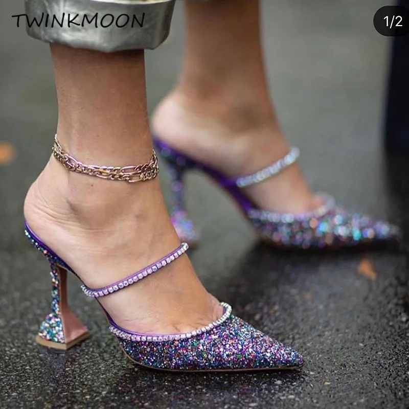 Шлепанцы без задника с бантом бабочкой Летние босоножки шелковые шлепанцы