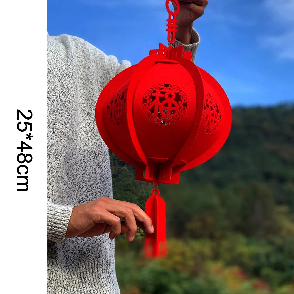 

25/30cm Red Lantern Chinese New Year Spring Festival Celebration Decor Good Luck Red Lantern Tree Ornaments Home Decor