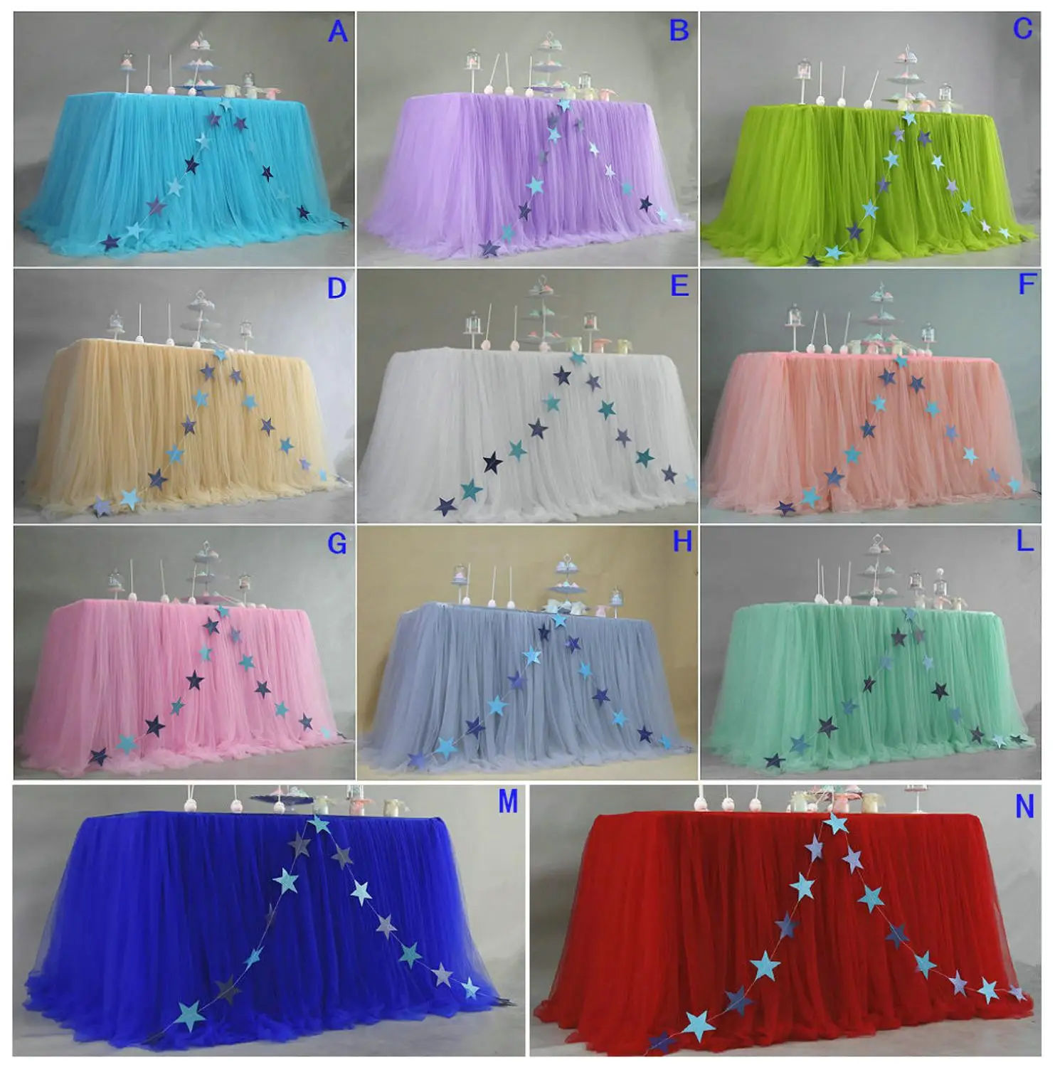 

Tulle Table Skirt for Wedding Decor Birthday Baby Shower Party Decor Tablecloth Three Layer Ice Silk Fabric
