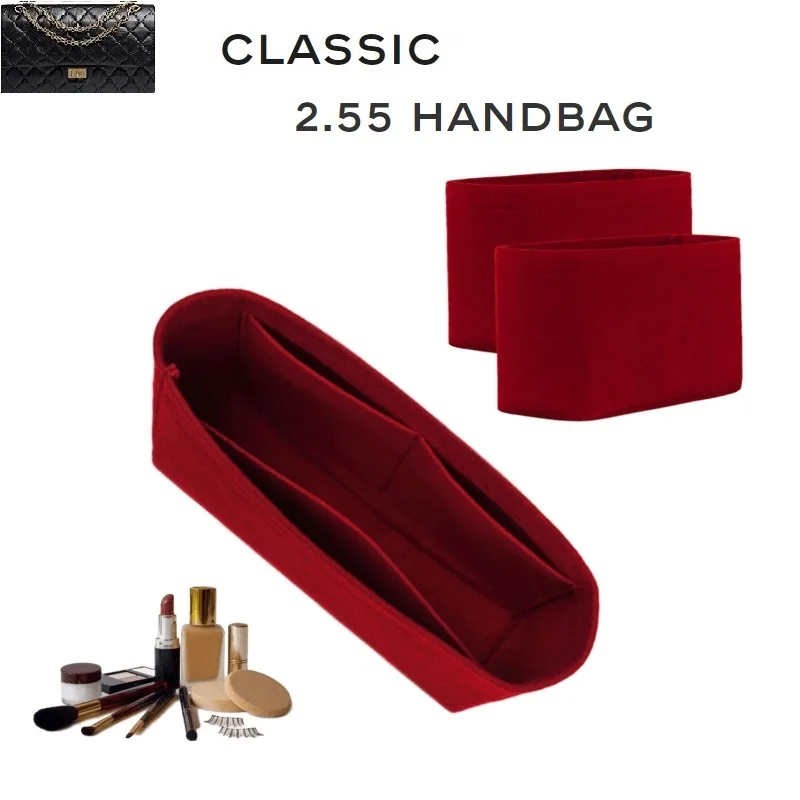 Bolsa de mano con solapa de fieltro, organizador de maquillaje, bolso de viaje, interior, port&aacute;til, para cosm&eacute;ticos, CF 2,55-0