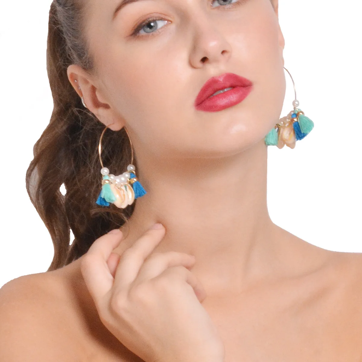 Поп женские ювелирные изделия богемные винтажные Ретро серьги кисточка ручной