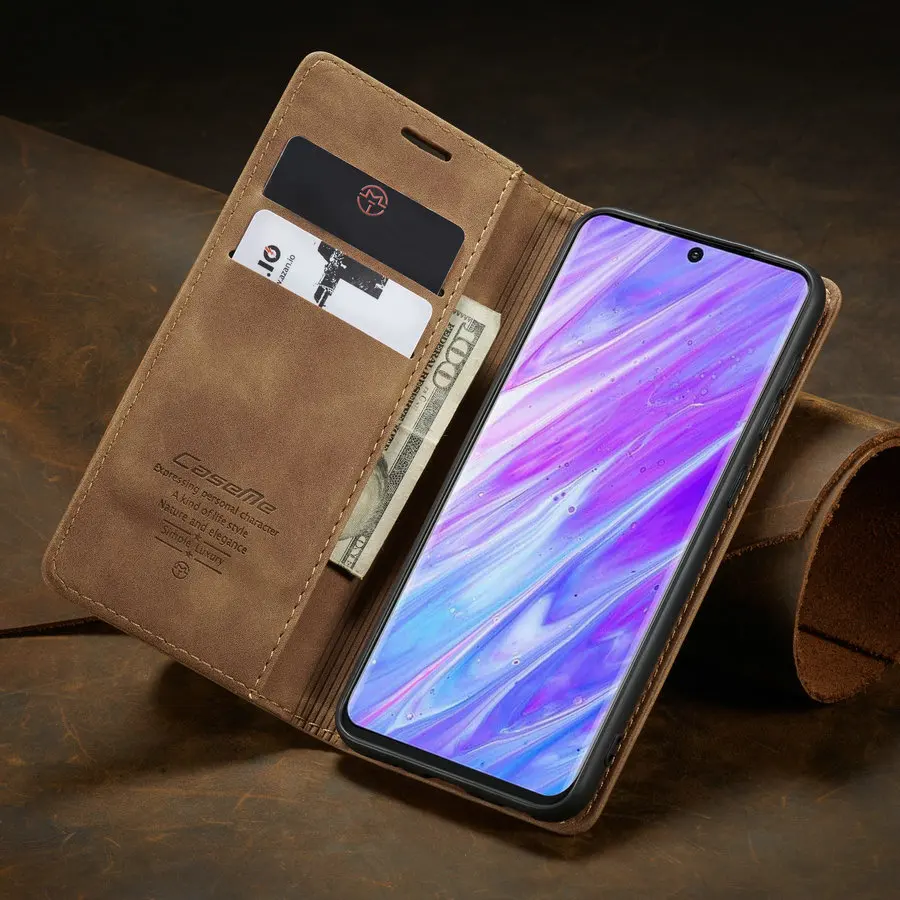 

CaseMe Flip Leather Case For Samsung Galaxy S20 Ultra Auto Close Retro Wallet Flip Case For Samsung S20 Plus Magnetic Card Cover