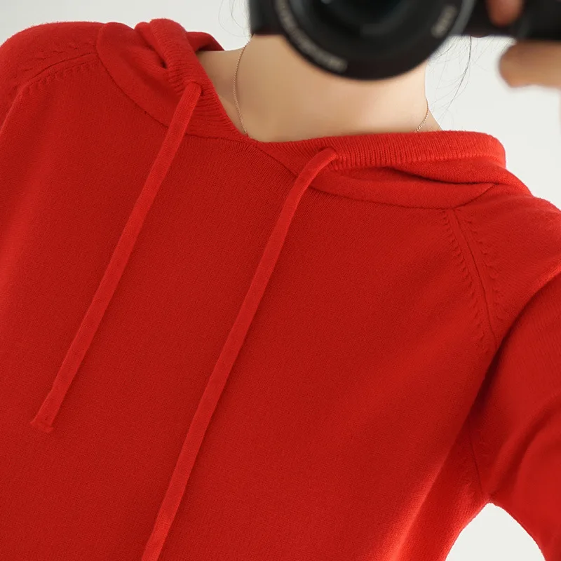 

Pullovers Women Hoodie Sweaters Solid Color Long Sleeve Female Jumper Autumn Fashion Basic Top Soft Knitted Clothes