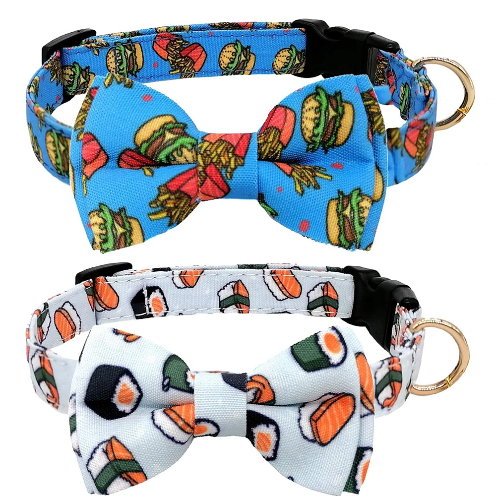 

Dog Collars with Bow Tie, Adjustable Dog Collar with Bells and Charm Safety Buckle Cute Pet Collars for Small/Medium/Large Dogs
