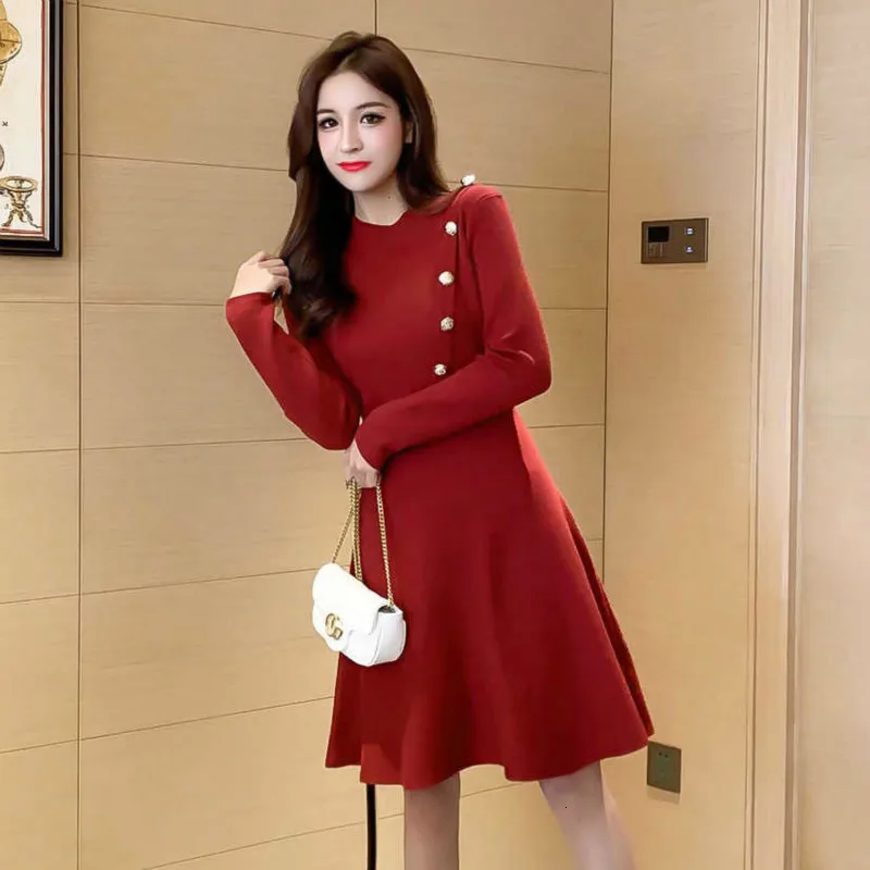 Женское трикотажное платье из вуали винтажное корейское Модное Элегантное