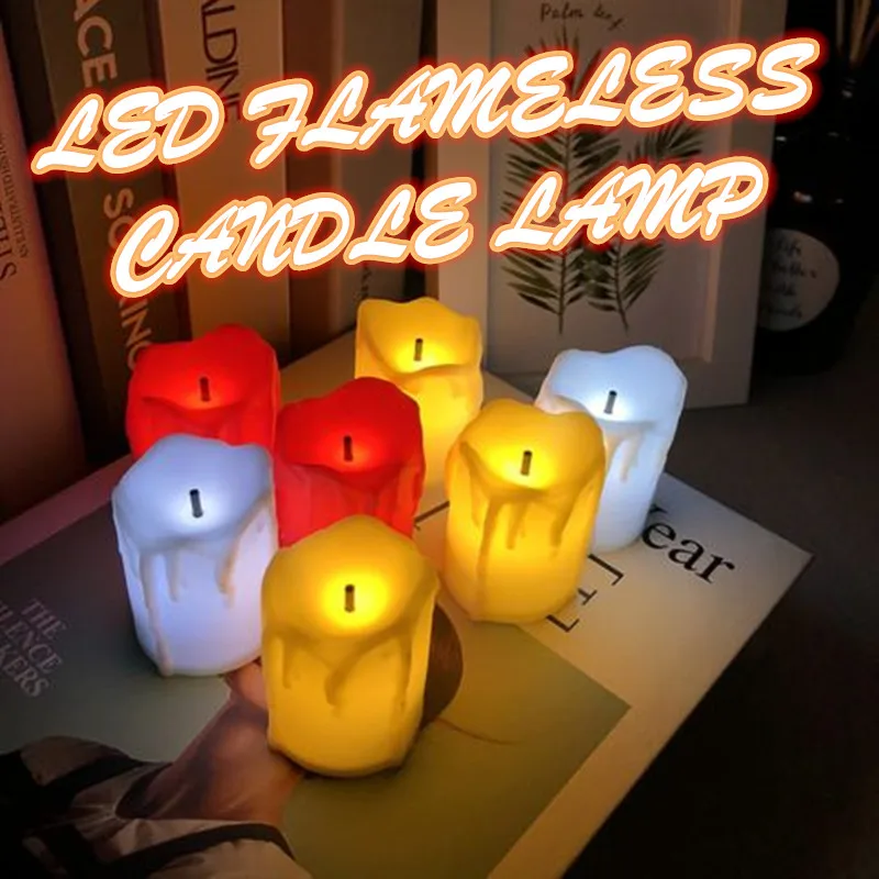 

LED Electronic Candle Light Ceremony Birthday Wedding Candle Venue Decoration Props Decoration Bathroom Night Light(NO Battery)