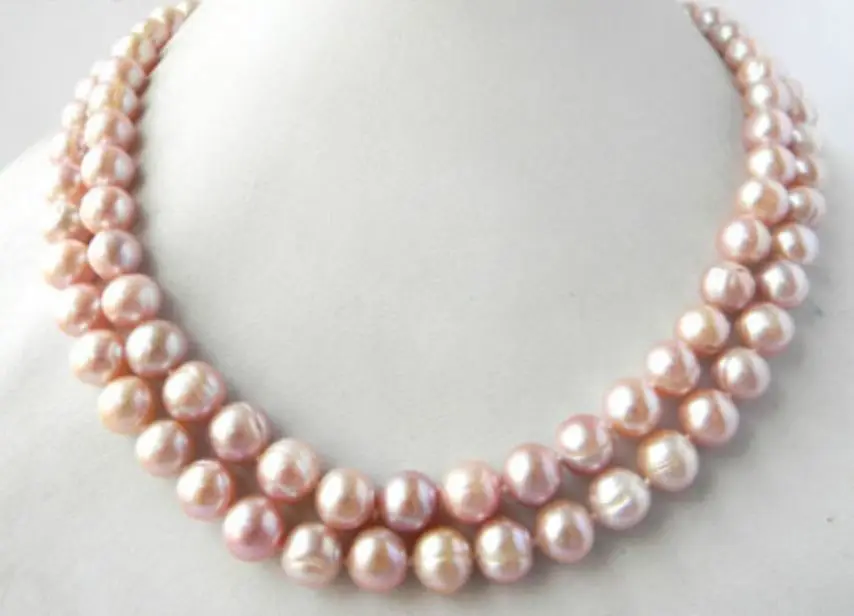 

natual 9-10mm south sea lavender baroque pearl necklace 32inch