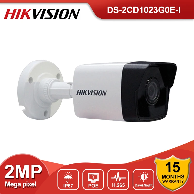 Купи Hikvision 2MP POE IP Bullet Camera DS-2CD1023G0E-I Hikvision оригинальная наружная камера видеонаблюдения IR 30M IP67 H.265 + за 3,493 рублей в магазине AliExpress