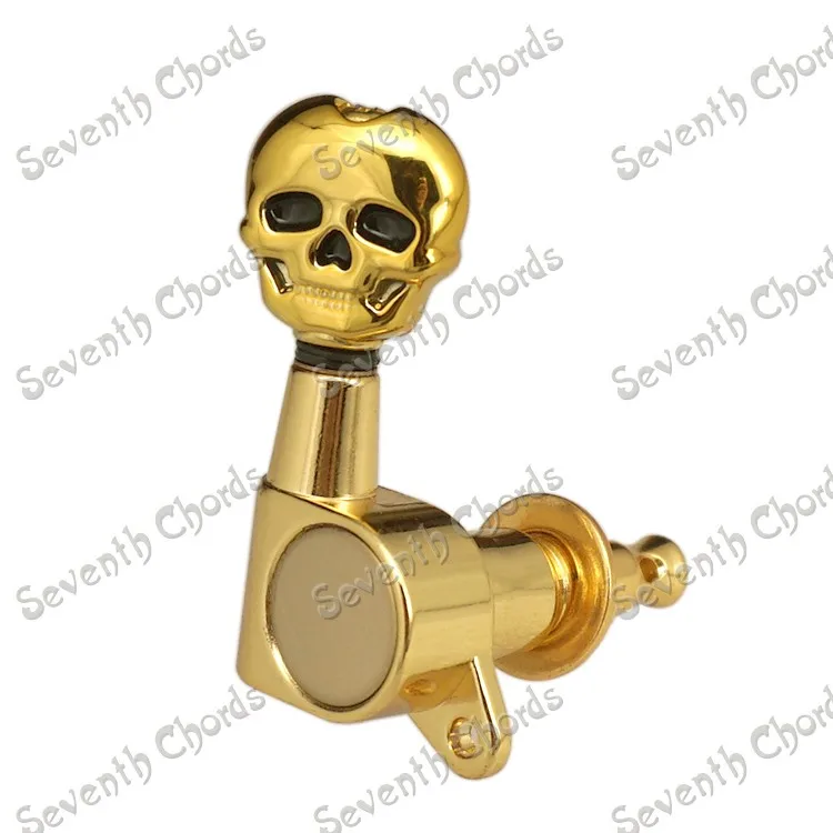 6 Pcs Gold Skull Button Sealed-gear Guitar Tuning Pegs Tuners Machine Heads for Acoustic Electric Replacement | Спорт и развлечения