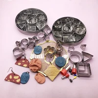 more clay cutter stainless steel geometry round square shape designer diy ceramic pottery polymer clay earring cutting mold tool