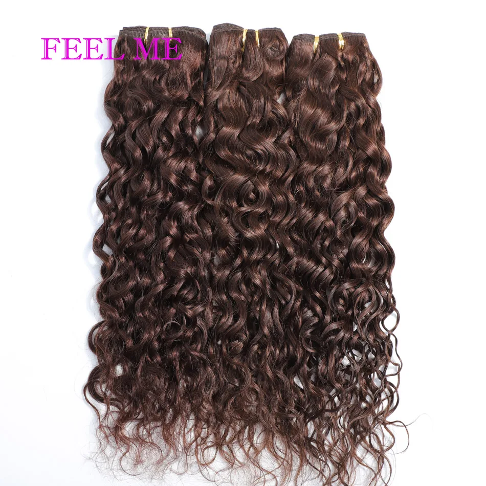 

Пряди волос FEEL ME холодная волна малазийские натуральные кудрявые пучки волос пряди #2 темно-коричневые человеческие волосы не Реми можно купить 3/4 шт.