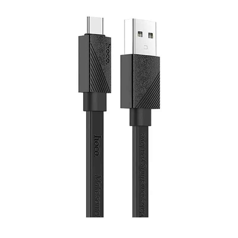 Черный HOCO кабель Micro USB type-C 1,2 м для быстрой зарядки и синхронизации данных, зарядный кабель для samsung S6 S7 Tablet Android, зарядка для мобильных телефонов - Цвет: Черный