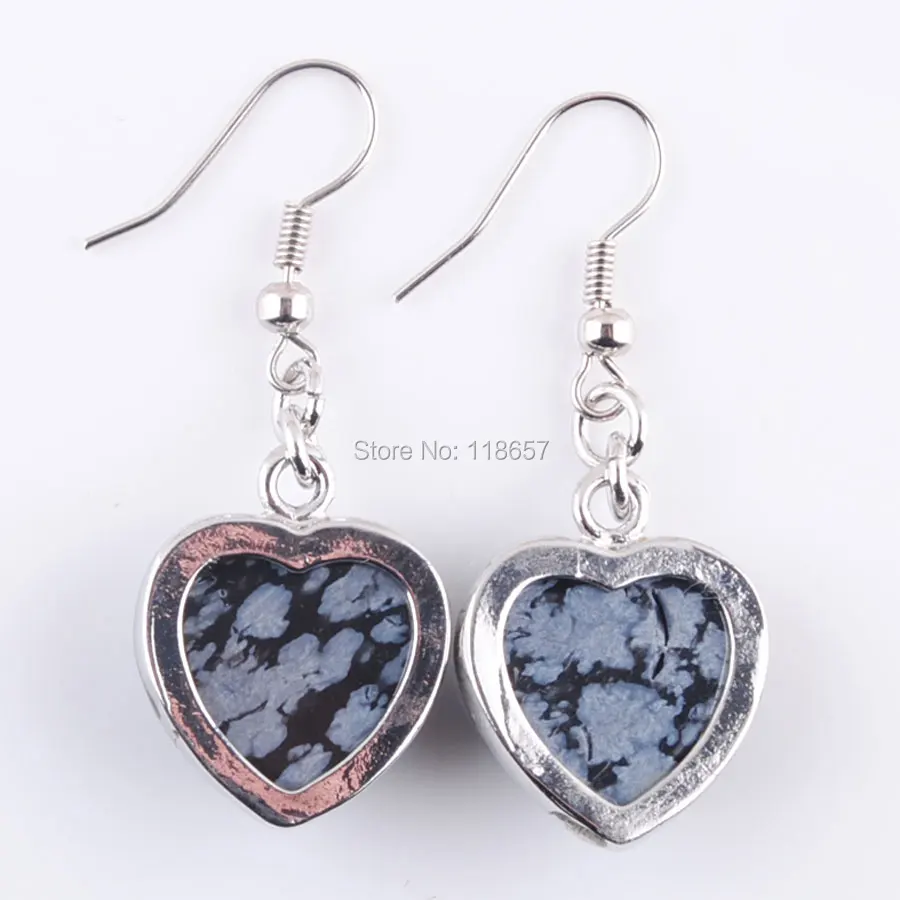 Бесплатная доставка натуральное снежное сердце с драгоценным камнем серьги из