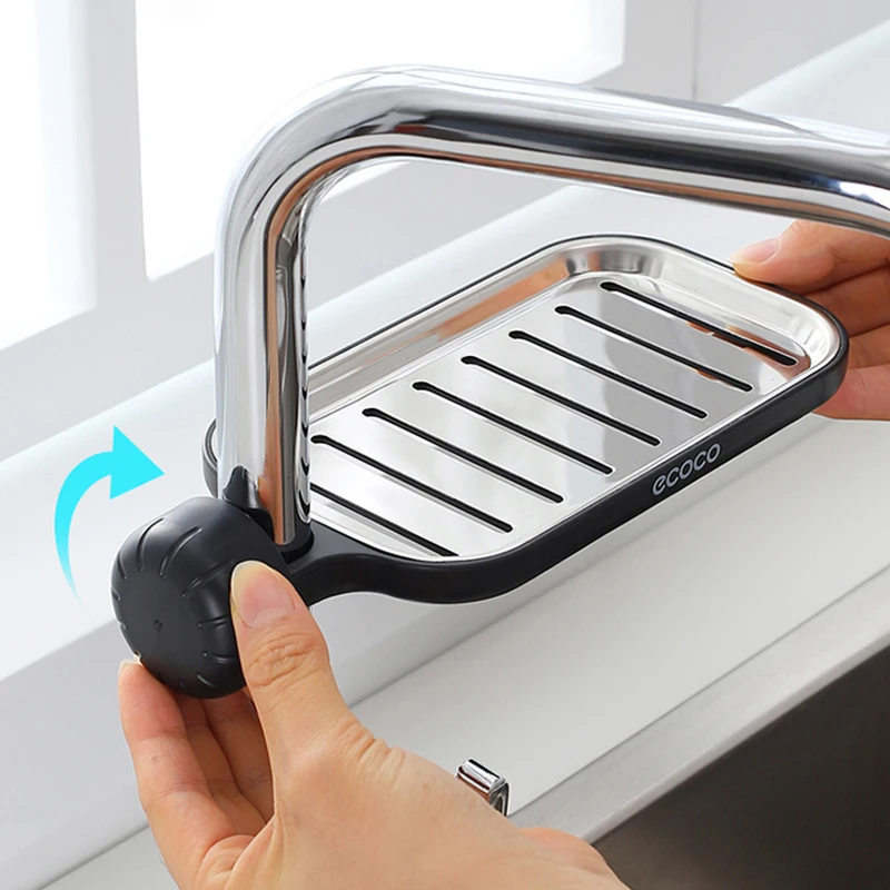 

NEWKBO Kitchen Suction Cup Sink Drain Rack Sponge Storage Holder Kitchen Sink Soap Rack Faucet Holder Storage Rack Bathroom