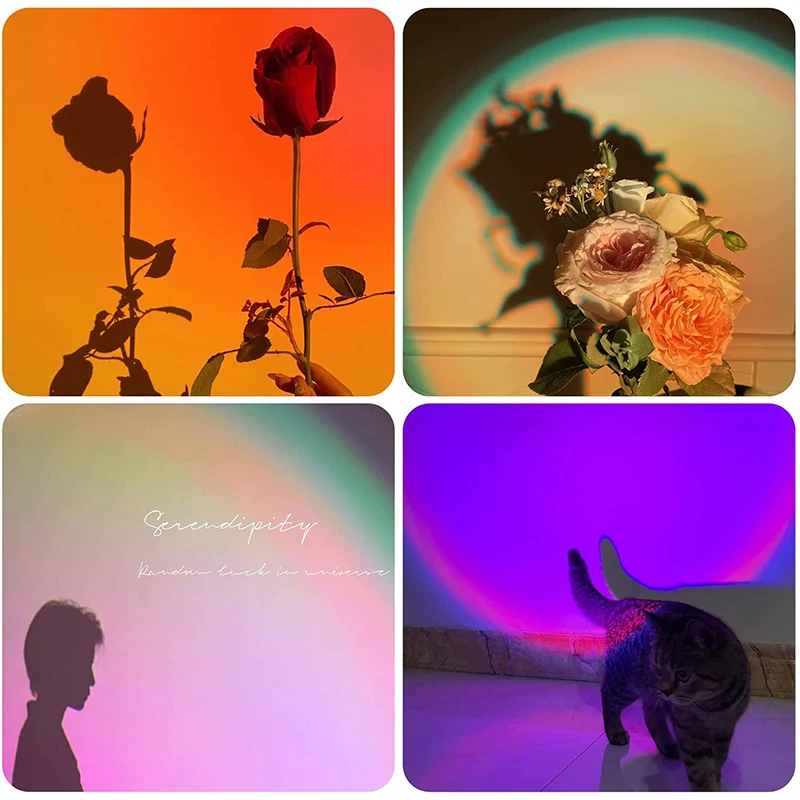 

16 Colors Sunset Lamp Led Projector Night Light Living Room BarCafe Shop Background Wall Decoration Lighting For Photographic