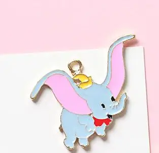 Новинка 10 шт. эмаль Летающий Слон сделай сам брелок металлические подвески