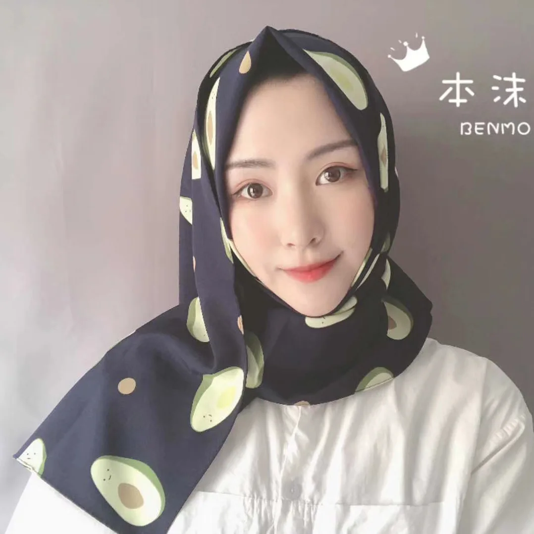 Мусульманский головной платок новинка летнее газовое полотенце с фруктами