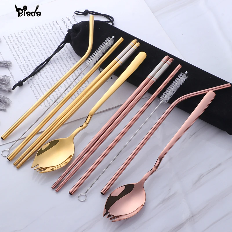 Портативная посуда набор столовых приборов для путешествий кемпинга на открытом