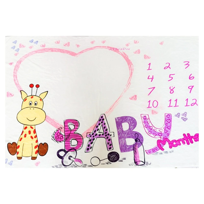 

Новое Детское ежемесячное одеяло для новорожденных, мягкое Фланелевое Пеленальное Одеяло, реквизит для фотосъемки, креативная фоновая тка...