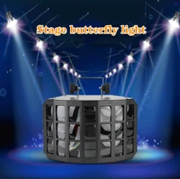 dj disco ball colorful 2x12w rgbw mini led three panel multi color butterfly laser light with remote control