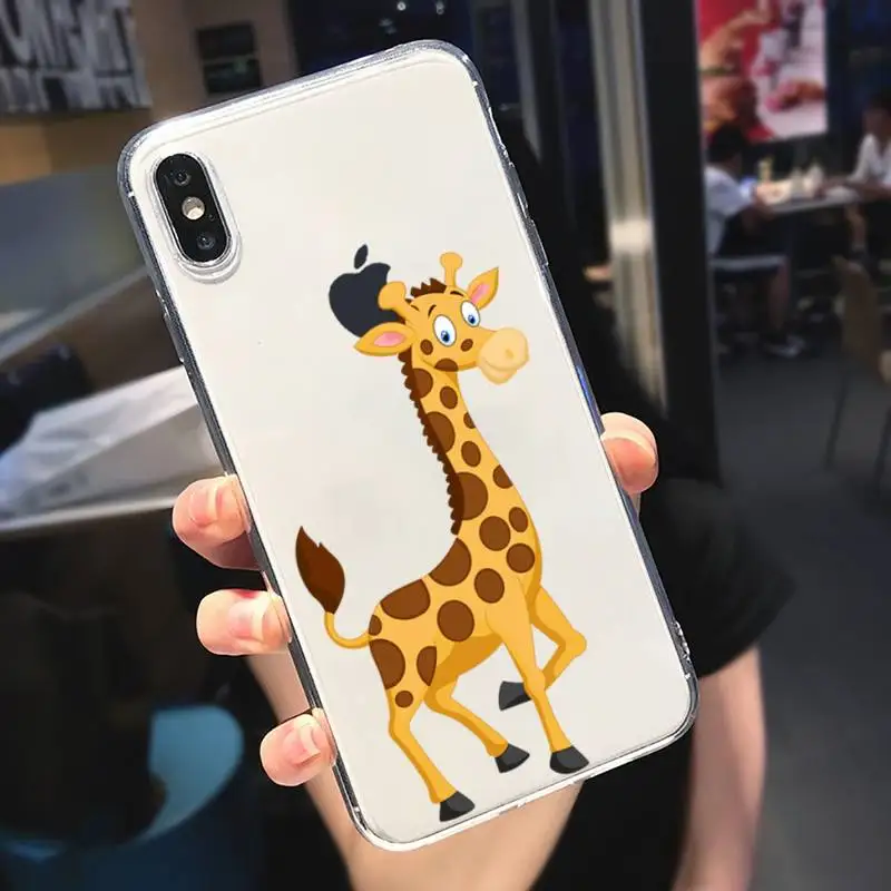 

Cute cartoon animal giraffe Phone Case Transparent soft For iphone 5 5s 5c se 6 6s 7 8 11 12 plus mini x xs xr pro max