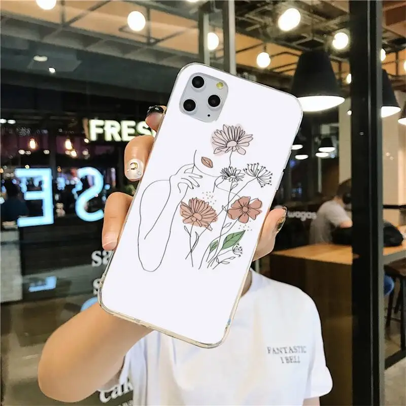 

abstract fashion vintage girl minimalist art Phone Case for iphone 12 pro max mini 11 pro XS MAX 8 7 6 6S Plus X 5S SE 2020 XR