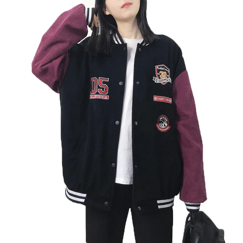 Бейсбольная куртка с вышивкой для студентов модное осенне-зимнее пальто