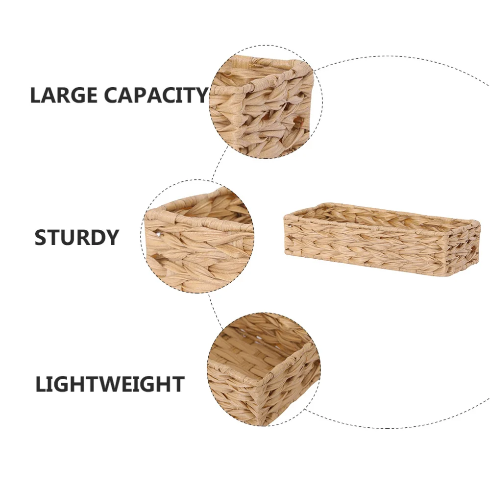

1PC Desktop Storage Basket Elegant Woven Finishing Basket Chic Storage Basket