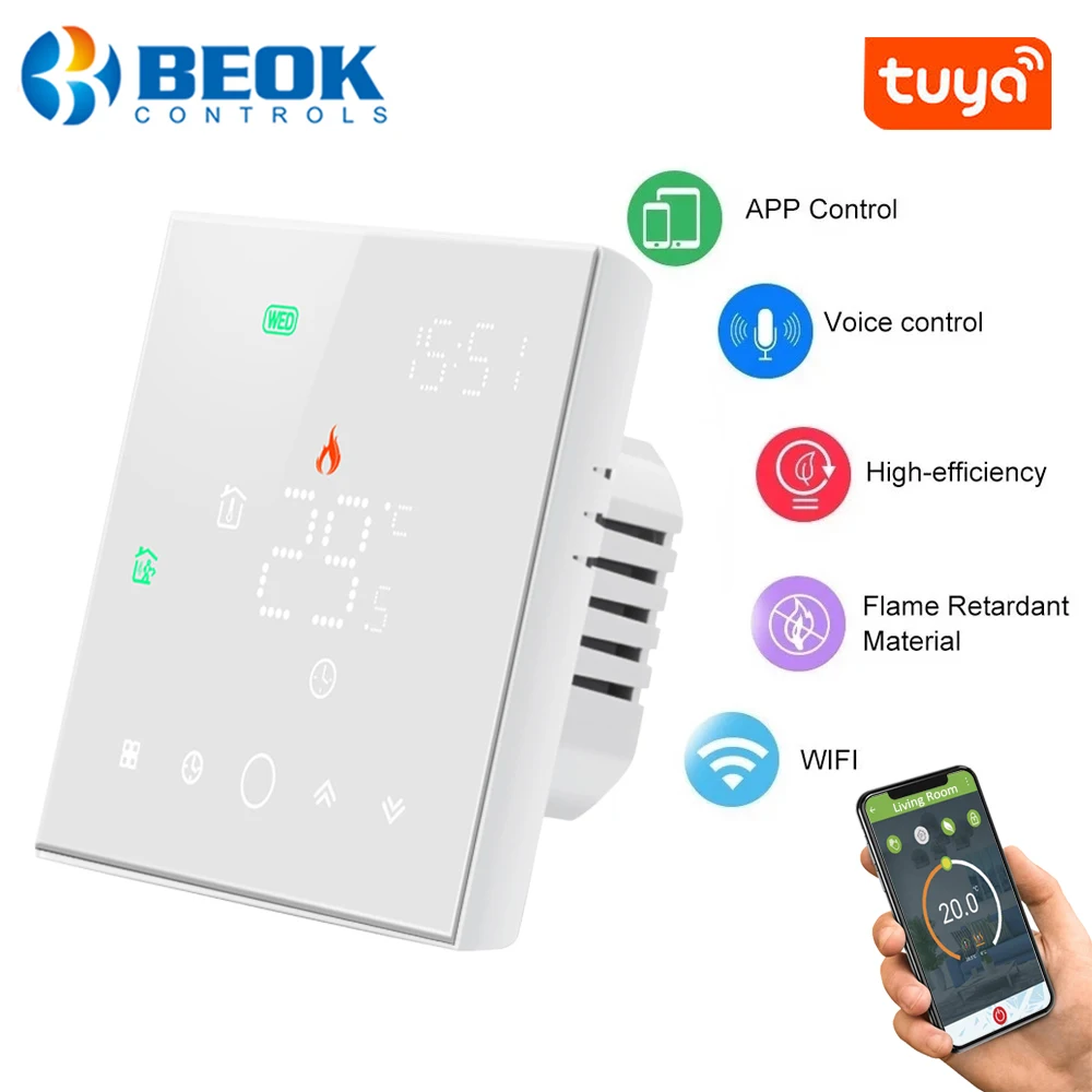 Термостат Beok с Wi-Fi для газового бойлера умный регулятор температуры в помещении