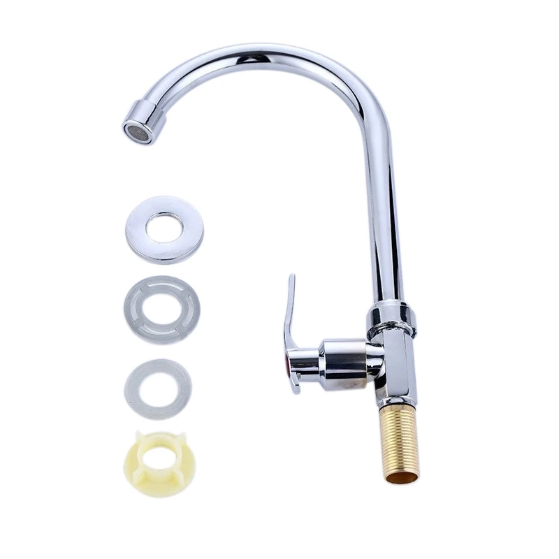 

5 Pcs High Quality Single Handle Cold Water Faucet Kitchen Sink Faucets Basin Faucet Vertical Type Water Tap Home Improvement