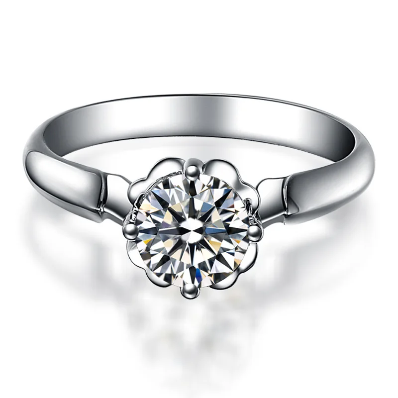 ZSG moissanite Бриллиантовое 18 К Золотое кольцо из чистого золота Настоящее цельного