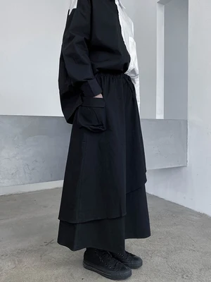 Темно-серая юбка с высокой талией для женщин осень 2020 новый стиль средняя длина