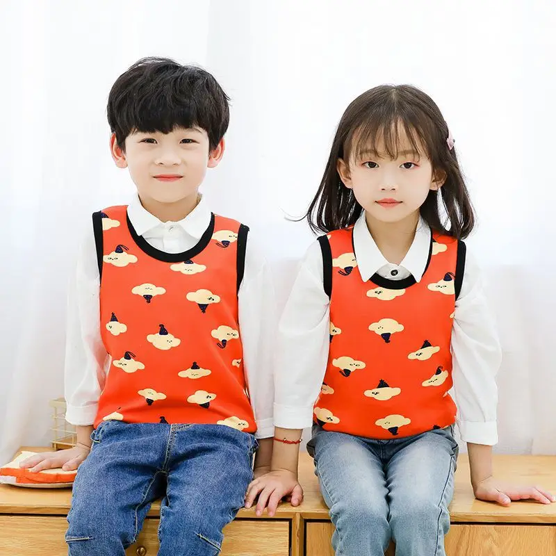 Теплый детский жилет толстый зимний меховой с надписями для мальчиков и девочек