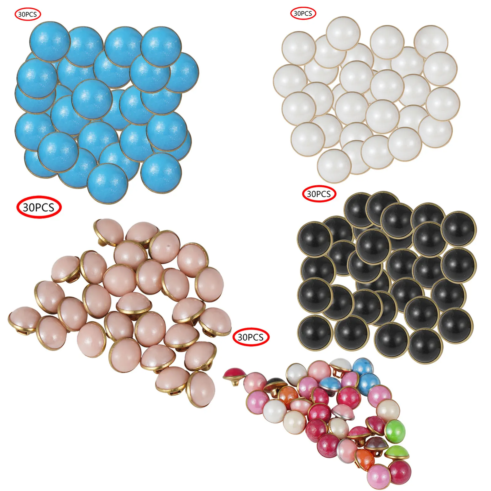 30 круглый искусственный жемчуг пуговицы декоративное покрытие швейная Botones для
