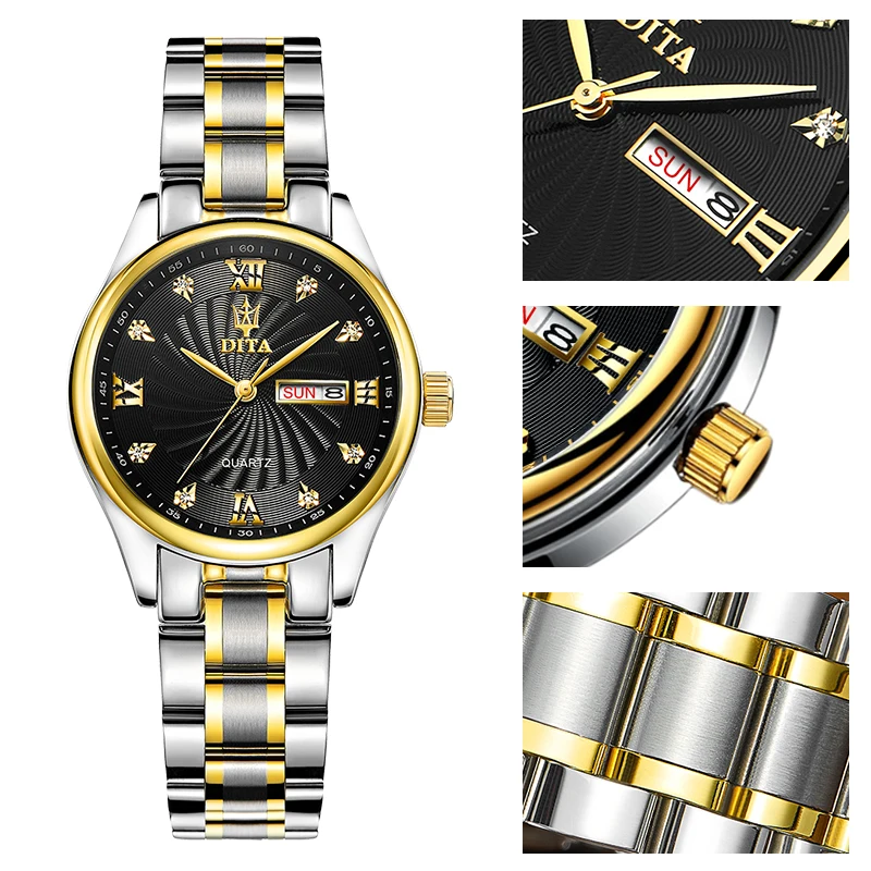 

Luxury Casual Quartz Women Watch Top Brand Gold Ladies Sports Date Waterproof Stainless Steel Watches For Women reloj mujer