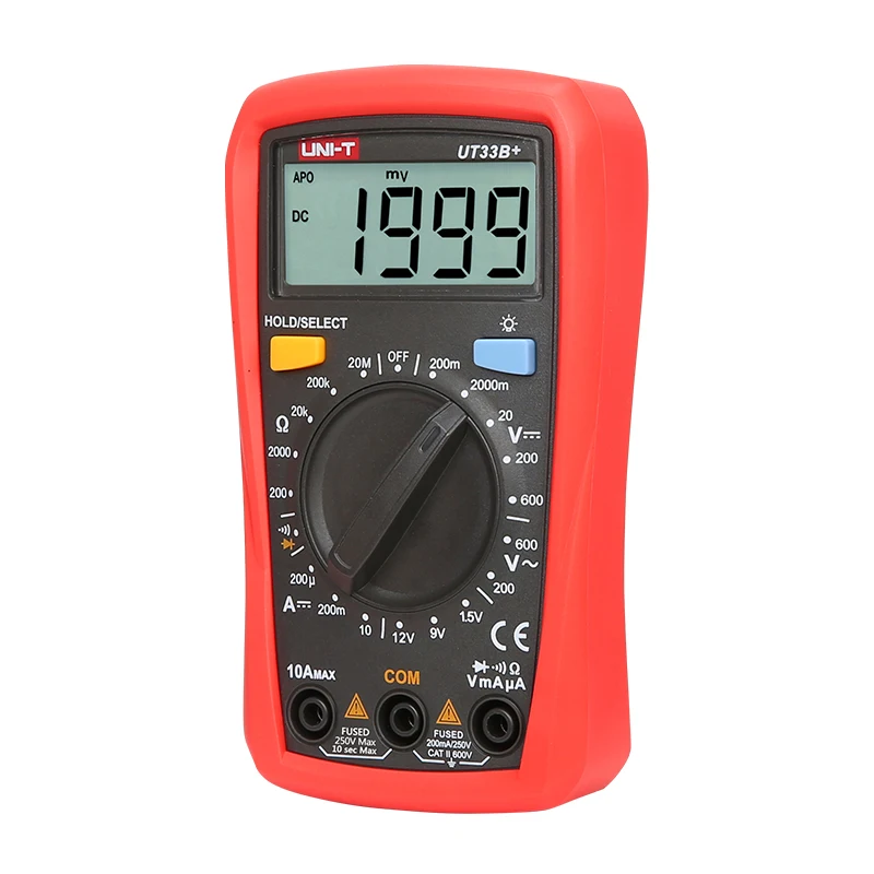 UNI T UT33B + цифровой мультиметр ручной диапазон AC DC 200 мВ ~ 600 в Измеритель Напряжения